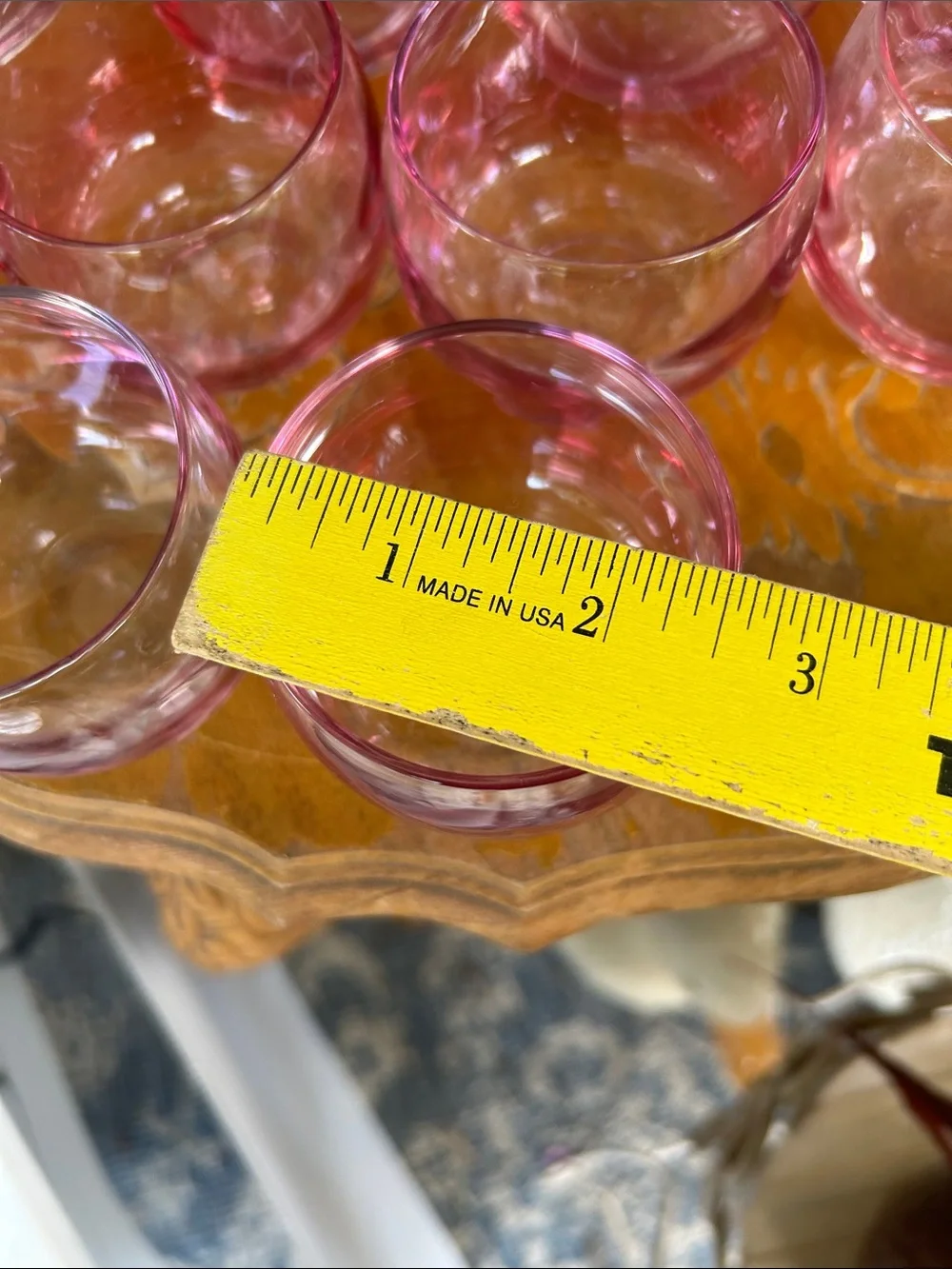 Vintage Gradient Cranberry Roly Poly Cocktail Glasses